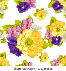 abstract floral seamless pattern. For your fabric, garment design. Cards, invitations and greeting cards for birthday, Valentine's day, wedding, party. Vector illustration.