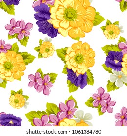 abstract floral seamless pattern. For your fabric, garment design. Cards, invitations and greeting cards for birthday, Valentine's day, wedding, party. Vector illustration.