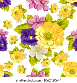 abstract floral seamless pattern. For your fabric, garment design. Cards, invitations and greeting cards for birthday, Valentine's day, wedding, party. Vector illustration.