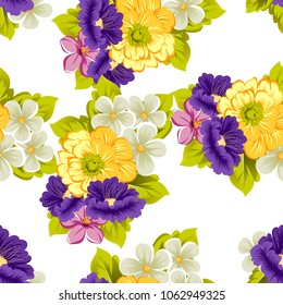 abstract floral seamless pattern. For your fabric, garment design. Cards, invitations and greeting cards for birthday, Valentine's day, wedding, party. Vector illustration.