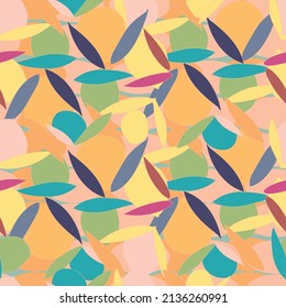 Resumen de patrones sin costura floral.Colores brillantes, pintura en gouache.Patrón sin costuras botánicas. Moderno fondo veraniego con motivos naturales. Sombras florales. Imprime plantas. Diseñado para tela, impresión.