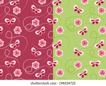 Abstract floral seamless patterns
