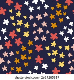 Abstract floral seamless patterns, Trendy hand drawn textures. Modern abstract design for,paper, cover book or fabric