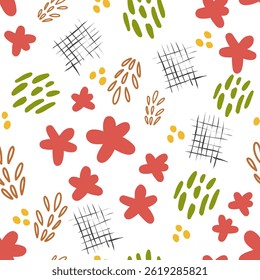 Abstract floral seamless patterns, Trendy hand drawn textures. Modern abstract design for,paper, cover book or fabric
