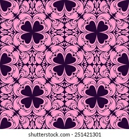 Abstract floral seamless pink Pattern on violet - for design