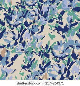 Abstract floral seamless repeat pattern