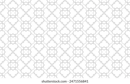 Abstract floral seamless Thai pattern, gray and white modern shape for design, porcelain, chinaware, ceramic, tile, ceiling design, texture, wall, paper and fabric, vector illustration EPS 10.