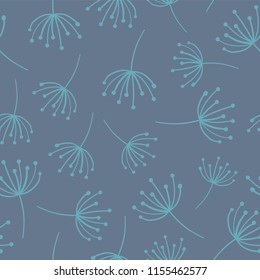 Abstract floral seamless vector background. Wildflowers. Scandinavian style. Abstract Dandelion flowers pattern. Great as simple background for websites, banners, or on fabric, paper, wallpaper, cards