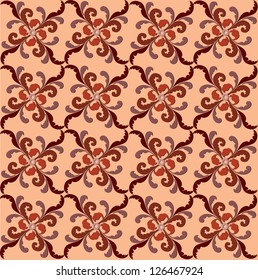 Abstract Floral Seamless Vector Background Texture. Seamless pattern with lightning ornament on chocolate background