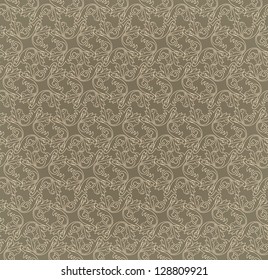 Abstract Floral Seamless Vector Background Texture. Seamless pattern with lightning ornament on chocolate background