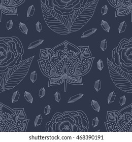Abstract floral seamless vector pattern