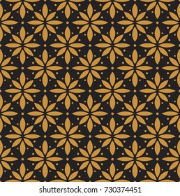 Abstract Floral Seamless Vector Pattern. Geometric Star with dots texture. Repeating background.