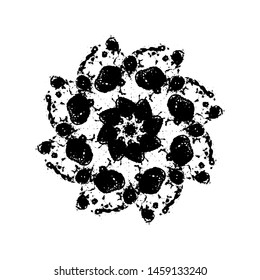 Abstract floral shape of black blots. Element for design.