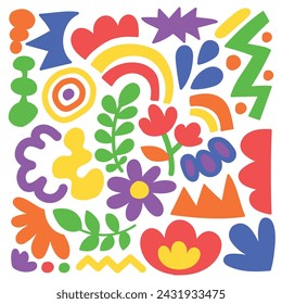 Abstract floral shape element illustration