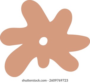 An abstract floral shape with rounded petals and smooth edges. The design resembles a stylized flower with a symmetrical pattern. Cartoon vector illustration.