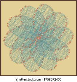 An abstract floral shape scribble sketch background image. 