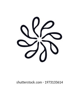 Abstract floral shape template Flower swastika sun logo icon sign Ethnic tribal doodle design Cartoon children's style Fashion print clothes apparel greeting invitation card cover flyer poster banner