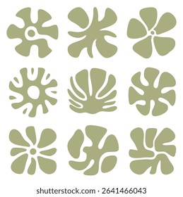 Abstract Floral shape Vector Illustration. Abstract Floral shape set