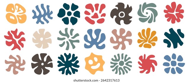 Abstractas Ilustración vectorial de forma floral. Conjunto de forma floral Abstractas