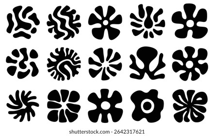 Abstract Floral shape Vector Illustration. Abstract Floral shape set