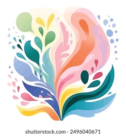 Abstract floral shape vector illustrator design for print and wall art for home decoration.