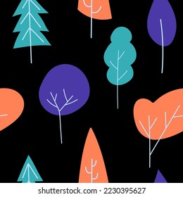 Abstract floral shapes, minimalist geometric elements. Simple tree and bush shape, basic form, trendy modern graphic element vector set