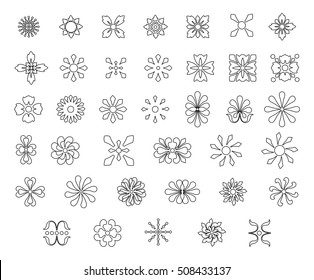 ABSTRACT FLORAL SHAPES outline icons