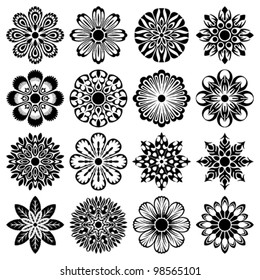 abstract floral shapes set