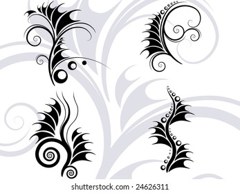 Abstract floral silhouette, element for design