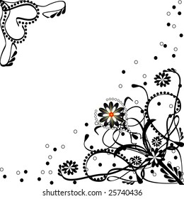 Abstract floral silhouette, element for design.