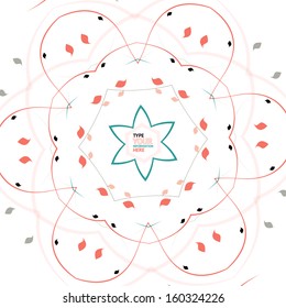 Abstract floral snowflake Christmas geometric design