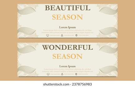 abstract floral soft color horizontal banner template. Suitable for web banner, banner and internet ads design