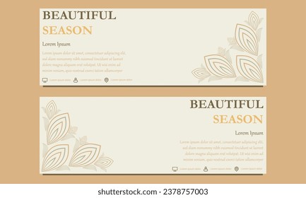abstract floral soft color horizontal banner template. Suitable for web banner, banner and internet ads design