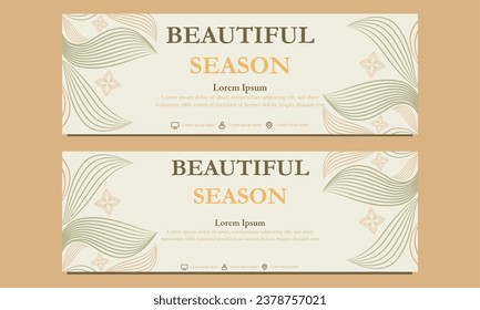abstract floral soft color horizontal banner template. Suitable for web banner, banner and internet ads design