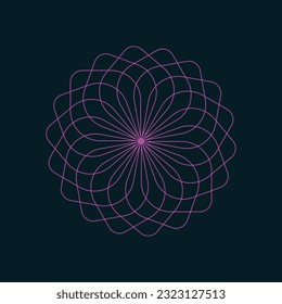 An abstract floral spiral shape line art background. 