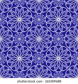 Abstract floral spirograph pattern. Vector seamless texture