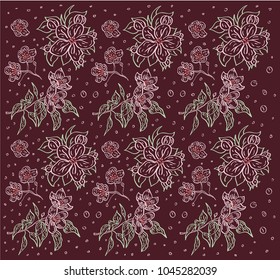 An abstract floral spring pattern. blooming apple tree. purple background