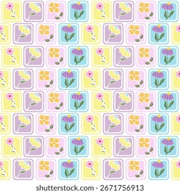Patrón cuadrado floral Abstractas para la tela, la ropa y el diseño de fondo.
