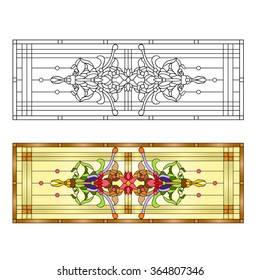 Abstract floral / 
Stained glass in Art Deco style