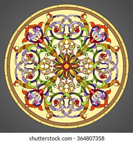 Abstract floral / 
Stained glass in Art Deco style