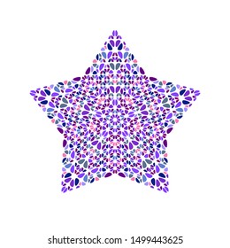 Abstract floral star logo template - ornamental colorful pentagonal geometrical vector element