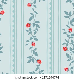 Abstract floral with stripe geometric pattern in vector. design pattern print.