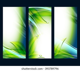 abstract floral summer vector backgrounds set . Eps10