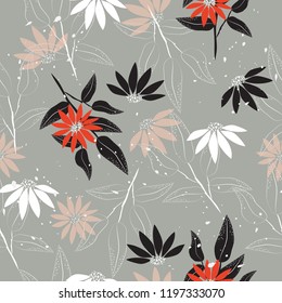Abstract floral surface pattern seamless vector background