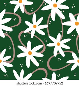 Dibujo vectorial de fondo sin fisuras de la superficie floral abstracta para el diseño
