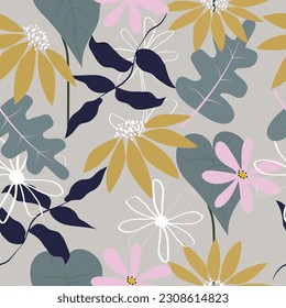 Abstract floral surface pattern seamless background vector illustration for fashion,fabric,wallpaper and print design
