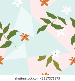 Resumen de patrones de superficie floral sin fisuras ilustración vectorial de fondo para diseño de moda, tela, papel pintado e impresión
