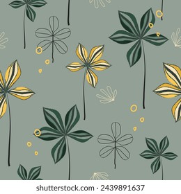 Ilustración de vector de fondo sin fisuras del patrón de superficie floral abstracto para la moda, la tela, el papel pintado y el diseño de impresión
