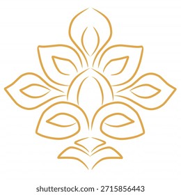 Símbolo floral Abstractas en el arte de línea mínima para conceptos decorativos y culturales modernos. Perfecto para carteles, logotipos, patrones, empaques y marcas digitales.