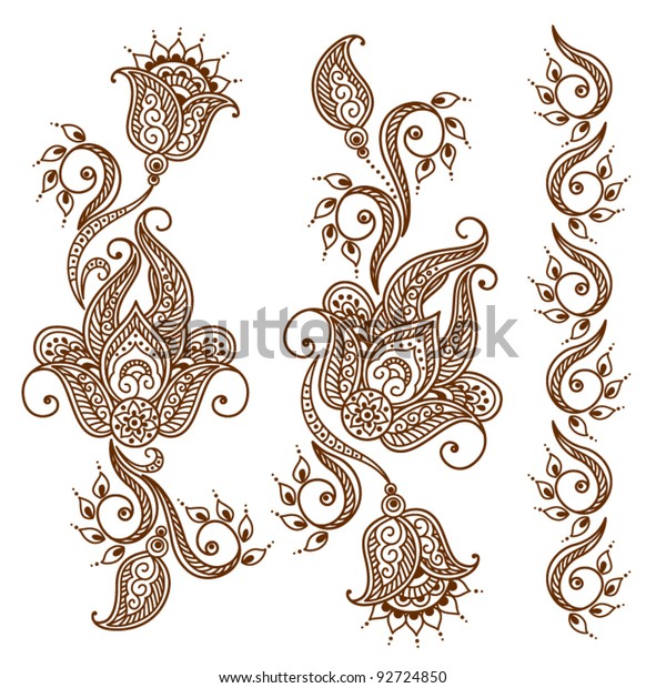 Abstract Floral Tattoo Stock Vector (Royalty Free) 92724850